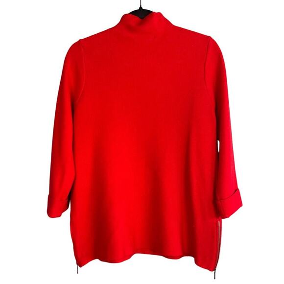 Tahari Red Turtle Neck 3/4 Sleeve Sweater Size M - Picture 7 of 9